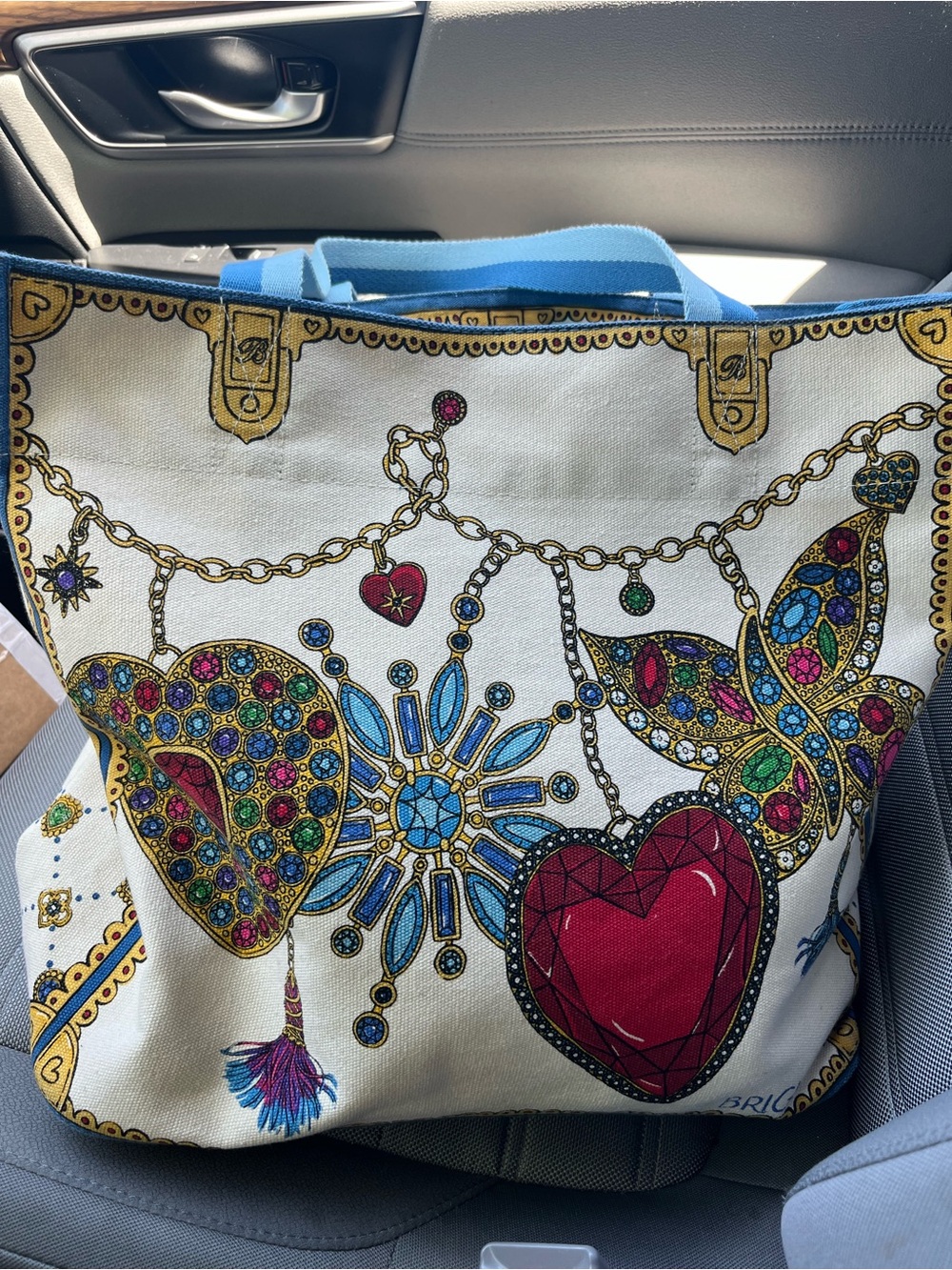 Brighton canvas jewelled tote bag